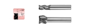 3刃 高效率短刃立銑刀 - 車銑複合機用