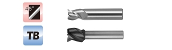 3刃 鋁用短刃立銑刀 - 車銑複合機用