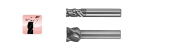 4刃 高效率短刃立銑刀 - 車銑複合機用